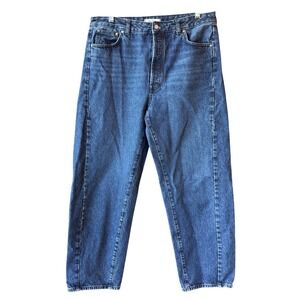 Madewell Curvy Barrel Leg Jeans High Rise Blue Denim Size 31T